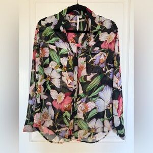 Bellatrix Sheer Top with Colorful Floral Pattern